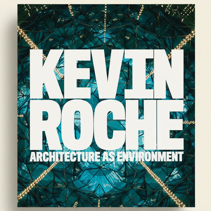 Book cover with 'Kevin Rochef' and 'Architecture as Environment' text against a teal abstract background.
