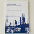 Booklet titled 'Code of Practice for Tendering' by Liaison Committee for the Construction Industry on a light gray background