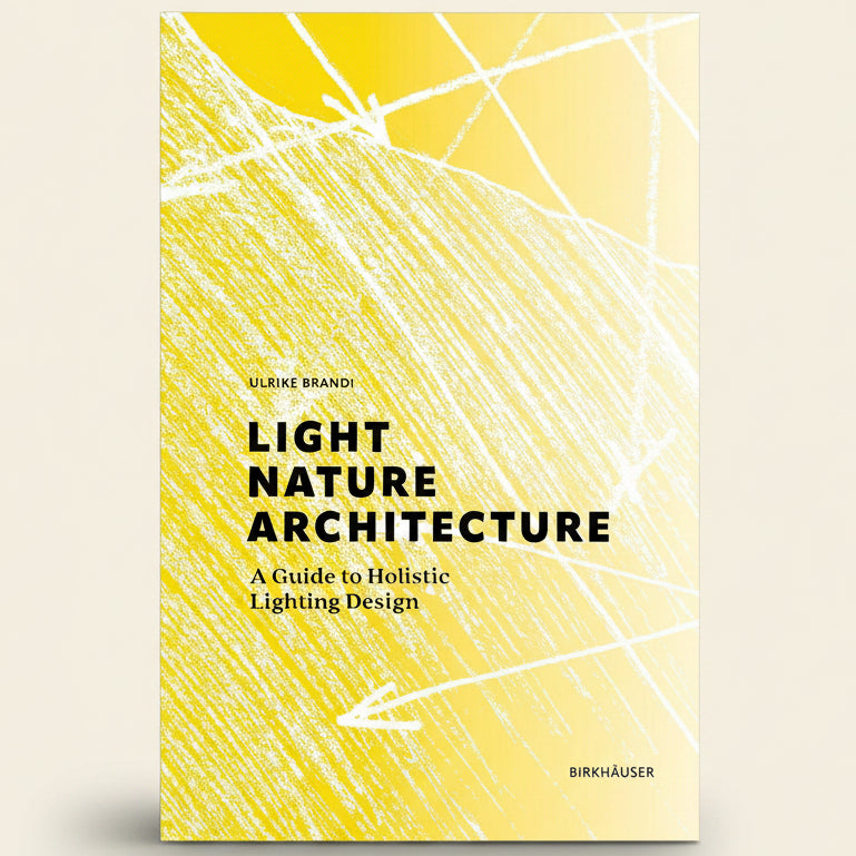 Book cover of 'Light Nature Architecture' with a yellow and white abstract design.