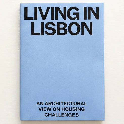 Book titled 'Living in Lisbon' on a white background