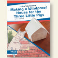 Book cover of 'Making a Windproof House for the Three Little Pigs' with a pig and house illustration.
