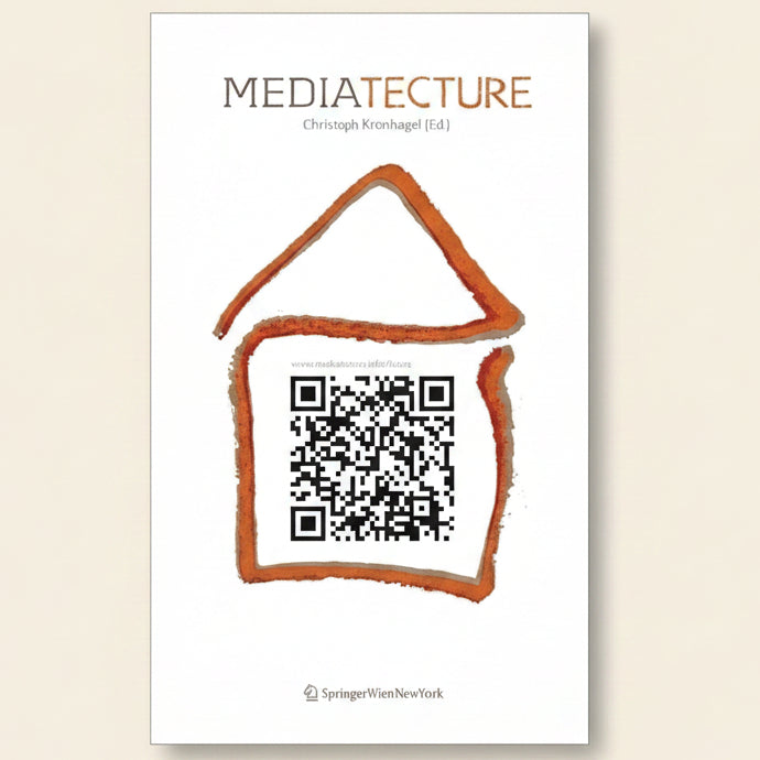 Book cover of 'Mediatecture' with a QR code and Springer logo on a white background