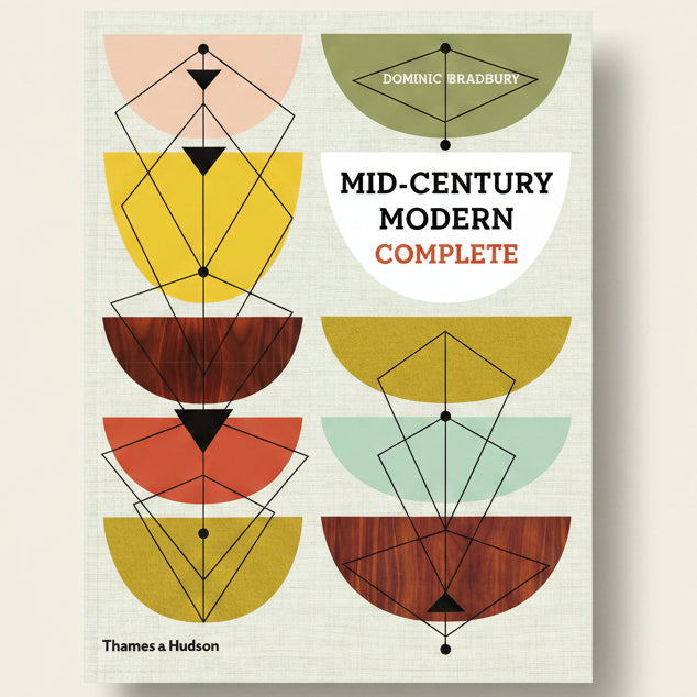 Book cover of 'Mid-Century Modern Complete' with geometric designs and text.