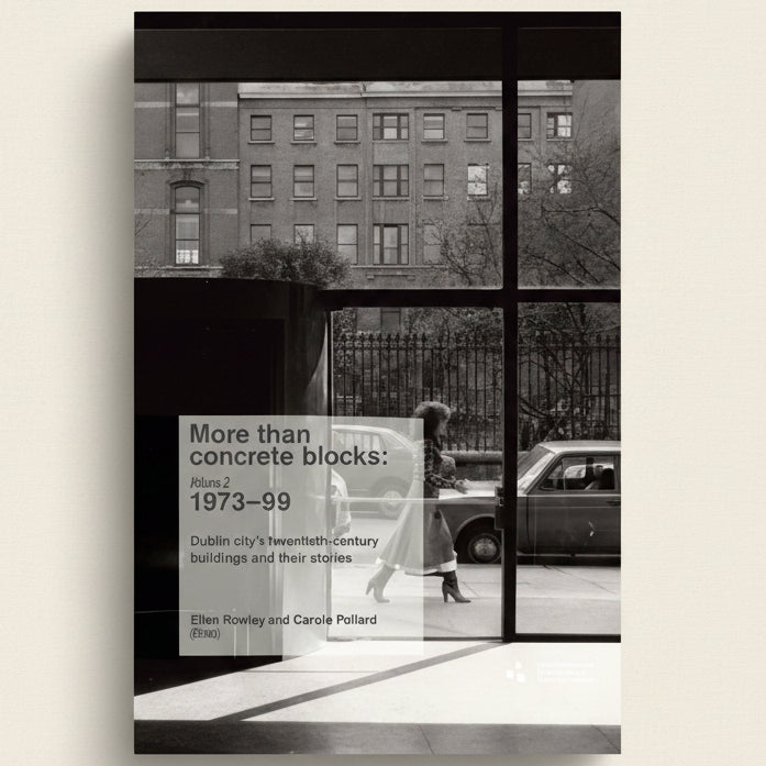 Book cover of 'More than concrete blocks: 1973-99' with a window view of a city street.
