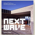 Book cover of 'Next Wave: Emerging Talents in Australian Architecture' by Davina Jackson, featuring a modern architectural design.