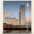 Modern architectural buildings with 'OMP | O'Mahony Pike Architects' branding.