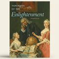 Book cover of 'Panorama of the Enlightenment' with classical painting of people around a globe.