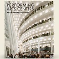 Performing arts center with people on multiple levels, Pelli Clarke Pelli Architects branding.