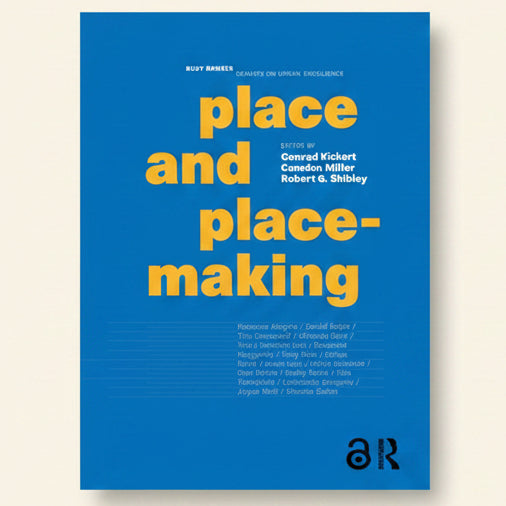 Book cover of 'Place and Place-Making' with blue background and yellow text