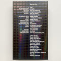 Textual art piece with a gradient color scheme on a white background