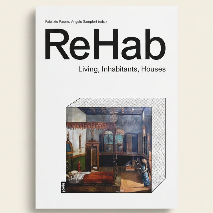 Book cover of 'ReHab: Living, Inhabitants, Houses' with a room interior illustration.