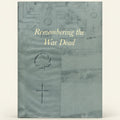Book cover with text 'Remembering the War Dead' and a cross symbol on a textured background.