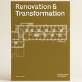 Book cover of 'Renovation & Transformation' by Vandkunsten Architects with architectural floor plan on a brown background.