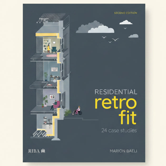 Book cover of 'Residential Retrofit' with architectural illustration and cloud design