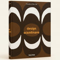 Book cover of 'Design Scandinave' with a brown and white abstract pattern, featuring the Taschen logo.