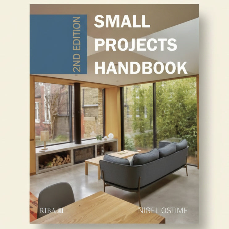 Book titled 'Small Projects Handbook' with a modern interior design on the cover