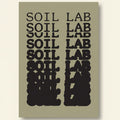 Text 'SOIL LAB' repeated in a stylized manner on a beige background