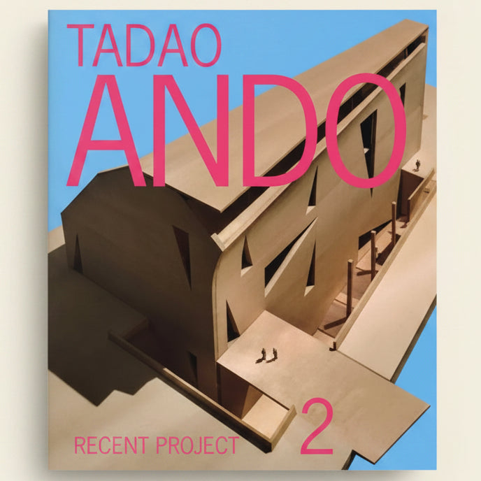 Book cover featuring a model of a building with 'Tadao Ando' and 'Recent Project 2' text.