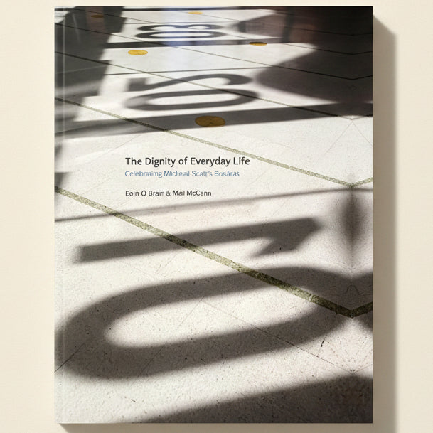 Cover of 'The Dignity of Everyday Life' with a minimalist design featuring shadows and numbers.