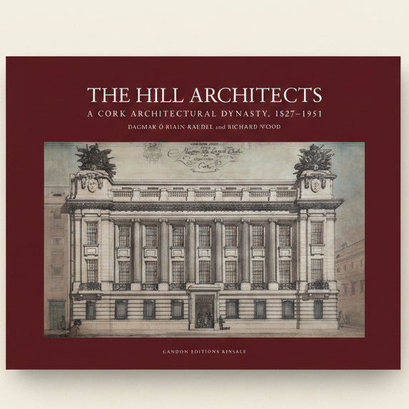 Book cover of 'The Hill Architects' with architectural illustration and text on a red background