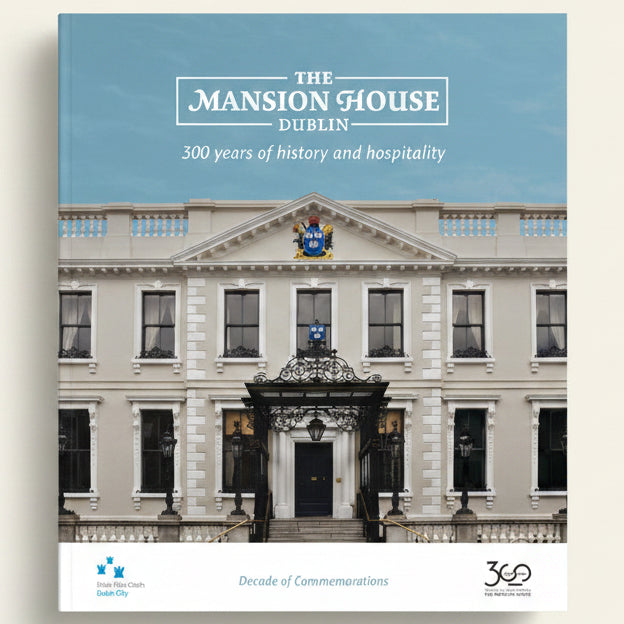 The Mansion House in Dublin with text about its history and hospitality.