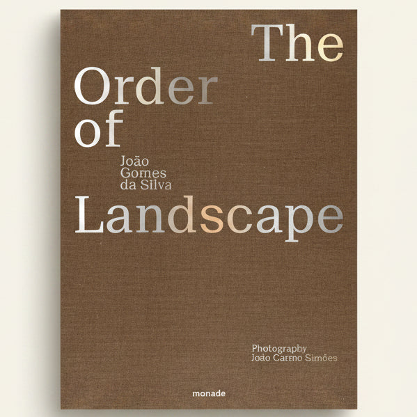 Book cover of 'The Order of Landscape' with brown background and white text.