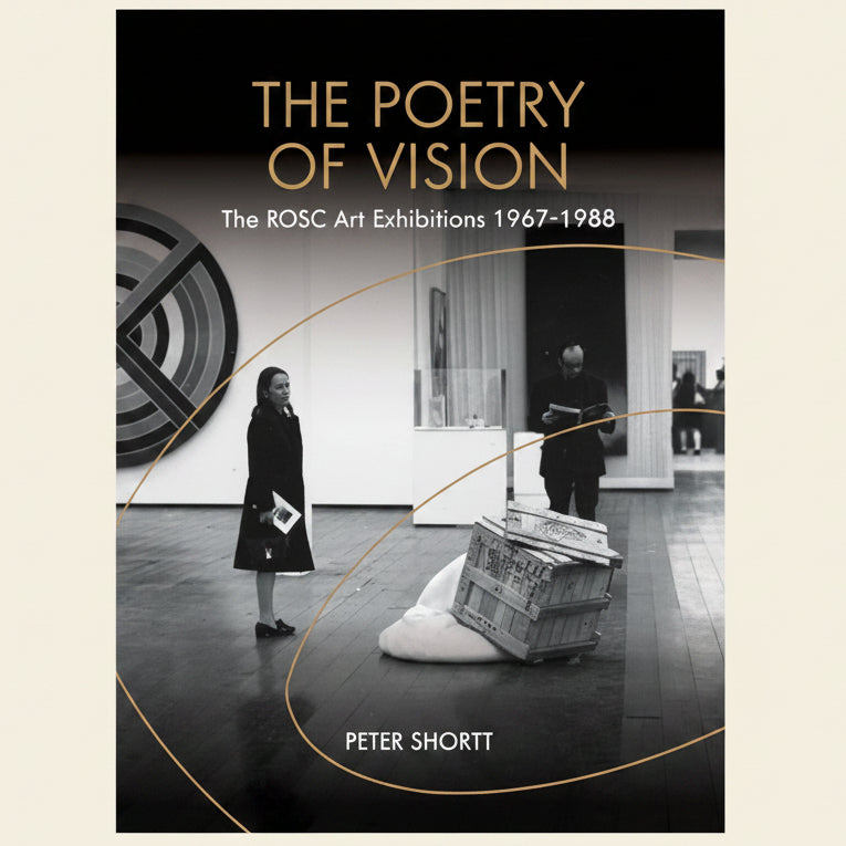 Book cover of 'The Poetry of Vision' by Peter Shortt, featuring a black and white photo of people in an art gallery.