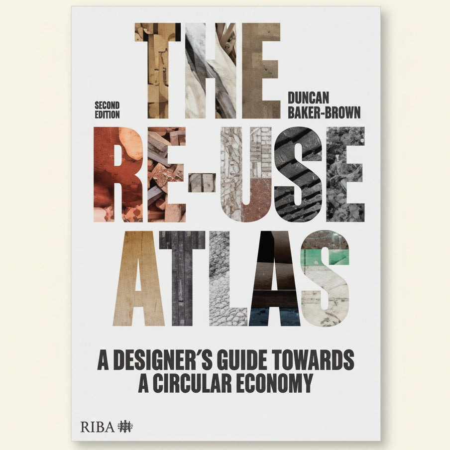 Book cover of 'The Re-Use Atlas' by Marcus Tacke-Moeller with colorful text design.