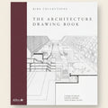 Book cover of 'The Architecture Drawing Book' with architectural drawings and RIBA branding.