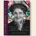 Book cover featuring a woman with decorative floral elements and text about Dorothy Draper.