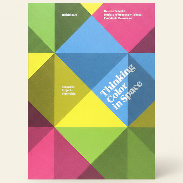 Book cover with geometric color pattern and text 'Thinking Color in Space'