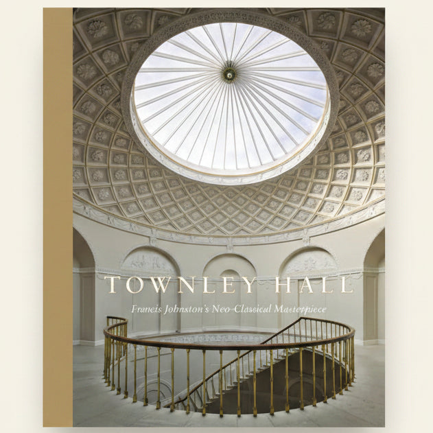 Staircase and dome interior of Townley Hall with 'Townley Hall' text.
