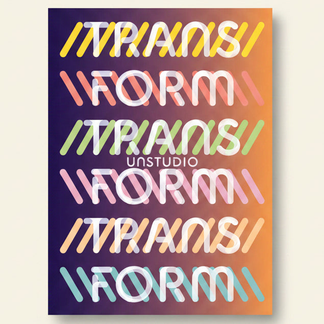 Colorful text design with 'UNSTUDIO' branding on a gradient background