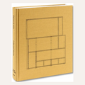 A hardcover book with a textured mustard-yellow cover and black architectural line drawings, shown at a three-quarter angle on a white background.