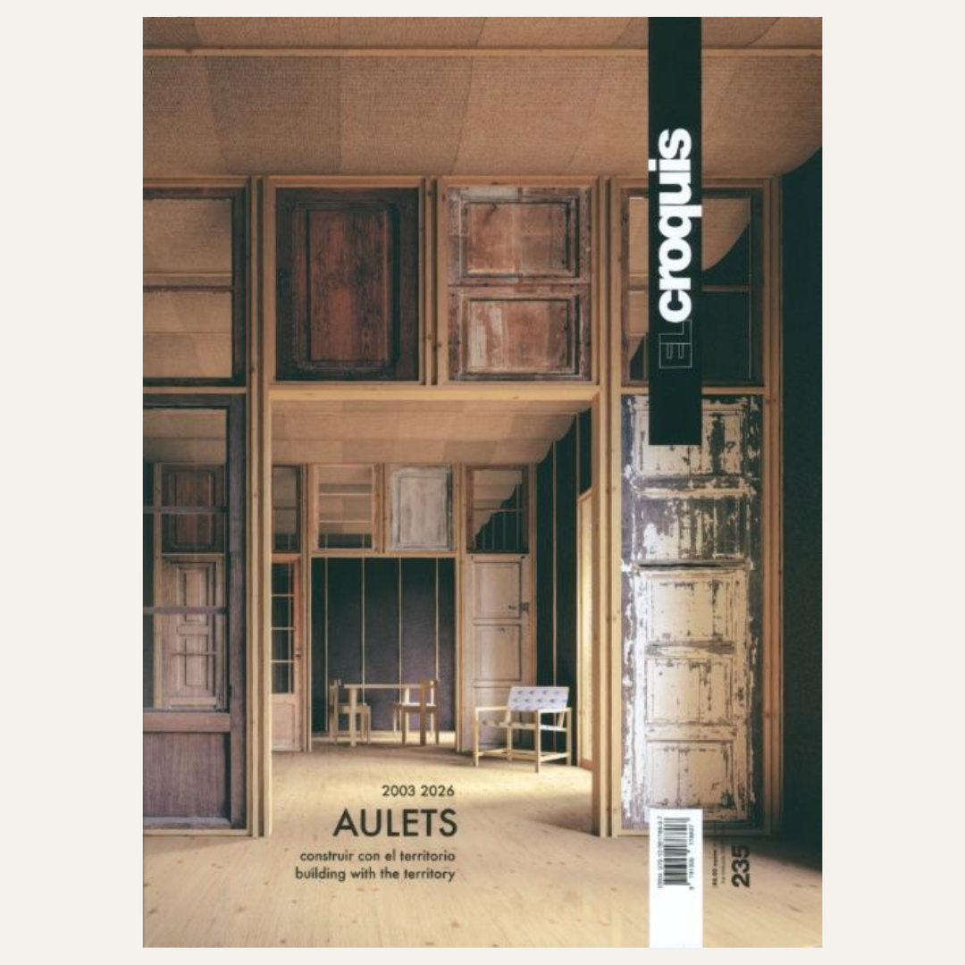 A magazine or publication cover featuring a photograph of an interior architectural space with wooden doors and panels, plus visible text including the vertical brand name 'croquis' and the title 'AULETS'.