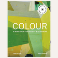 Book cover for 'Colour: A Workshop for Artists & Designers' by David Horning, Third Edition, featuring an abstract geometric design in shades of green, yellow, and beige with white title text and a circular badge indicating 30 minutes of video content.