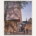Front cover of the book 'Irish Architecture: The Built Environment Volume 6: Dundee 2015' by RSM, showing a photograph of a modern wooden building over a stone wall with people walking outside.