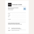 A document page titled 'RIA Construction Contract' with fields for Employer, Contractor, Works, and Site Address, plus a small blue label reading 'Blue Form.' This is not a product photo, person, or environment; it is a digital/document preview, so subject_type is Other.