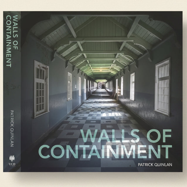 Book cover of 'Walls of Containment' by Patrick Quinnilan with a hallway image.